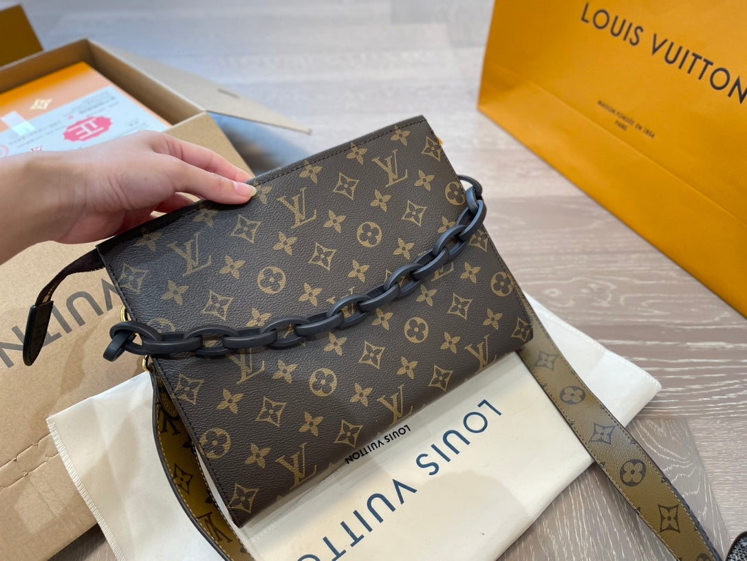 LV Toiletry Pouch 26 in Monogram Reverse Canvas with Wide Shoulder Strap