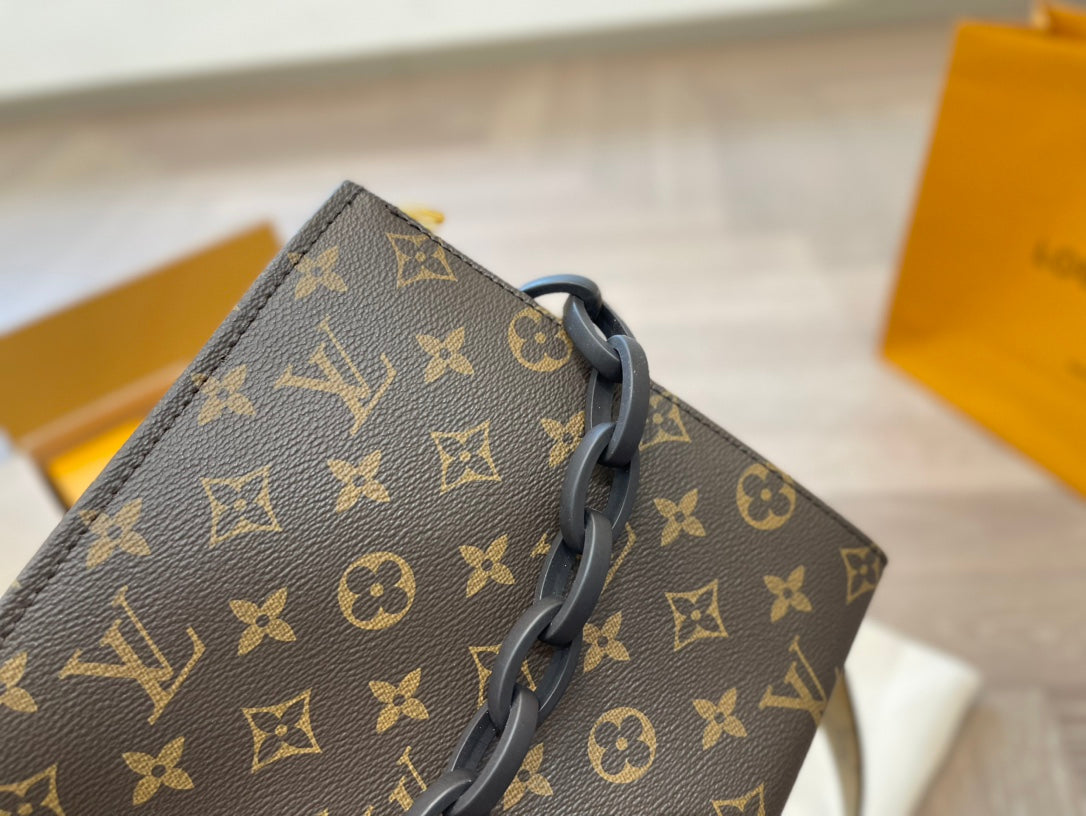 LV Toiletry Pouch 26 in Monogram Reverse Canvas with Wide Shoulder Strap