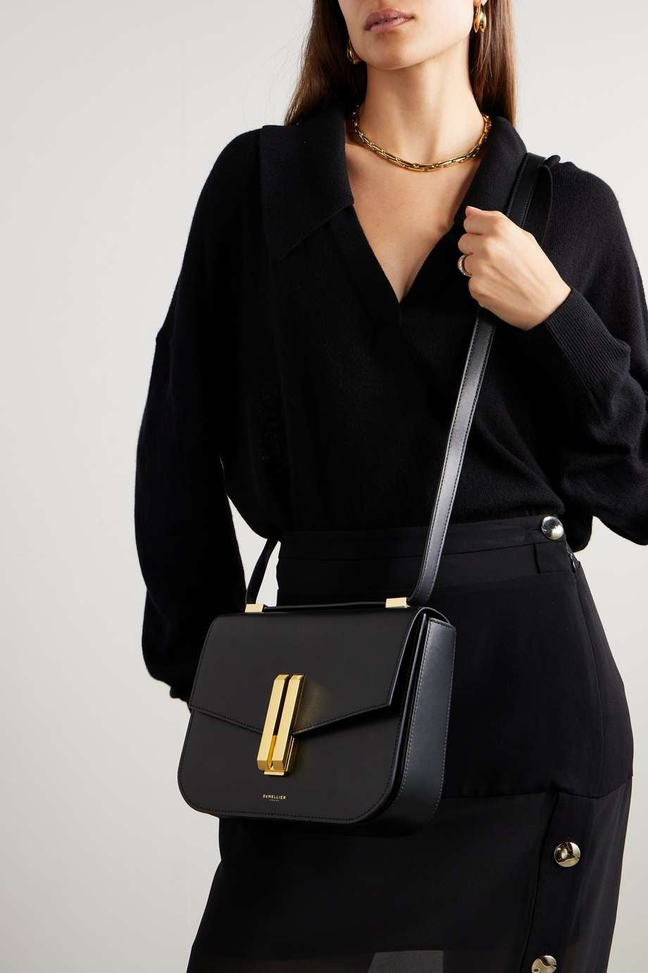 DEMELLIER + NET SUSTAIN Vancouver leather shoulder bag