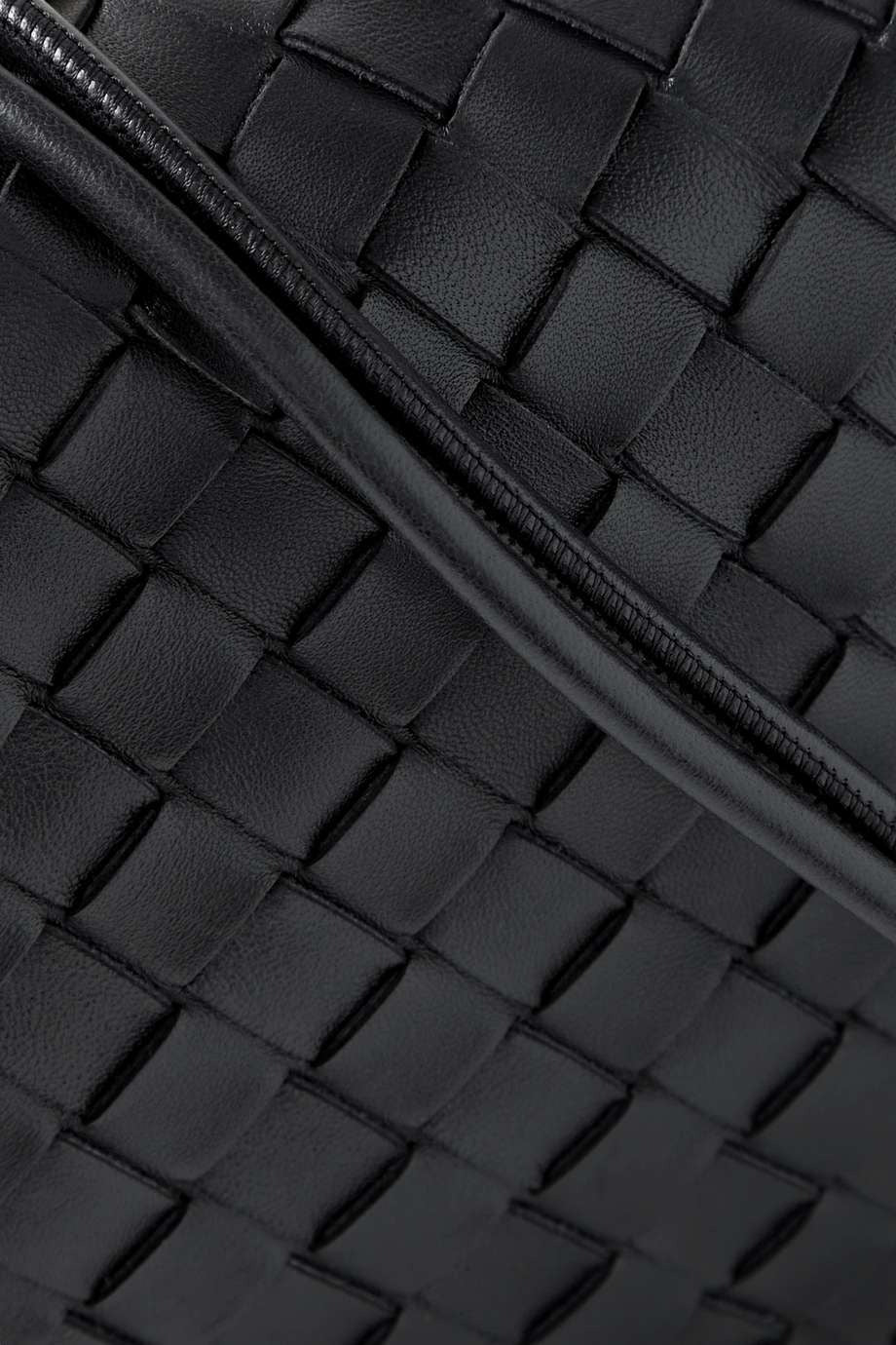 BOTTEGA VENETA Loop small intrecciato leather shoulder bag Black